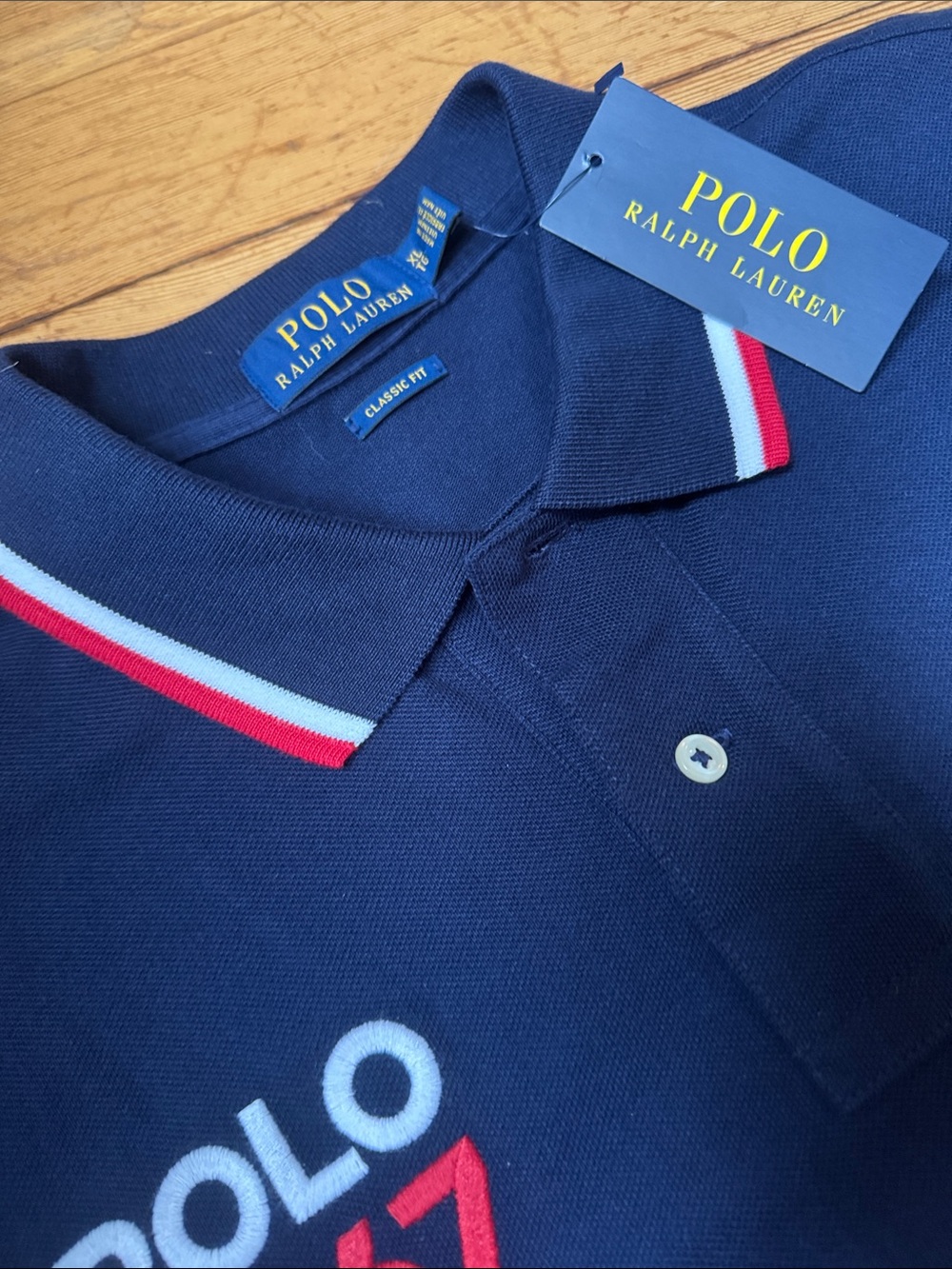 Polo by Ralph Lauren Navy, Red & White Striped Polo 1967 - Picture 2 of 3